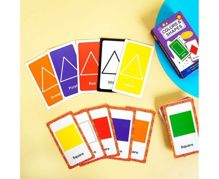 54 PCS Colors And Shapes Flash Cards Preschool Kindergarten Educational Early Carousel 3