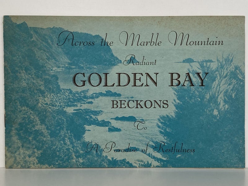 GOLDEN BAY BECKONS: Across the Marble Mountain Radiant by J. Halkett Millar 1950 Carousel 2