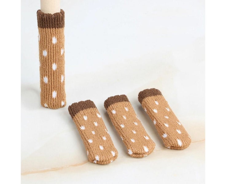 4pcs Knitted Chair Leg Covers Double Layer Table Feet Cap Home Decor Carousel 1