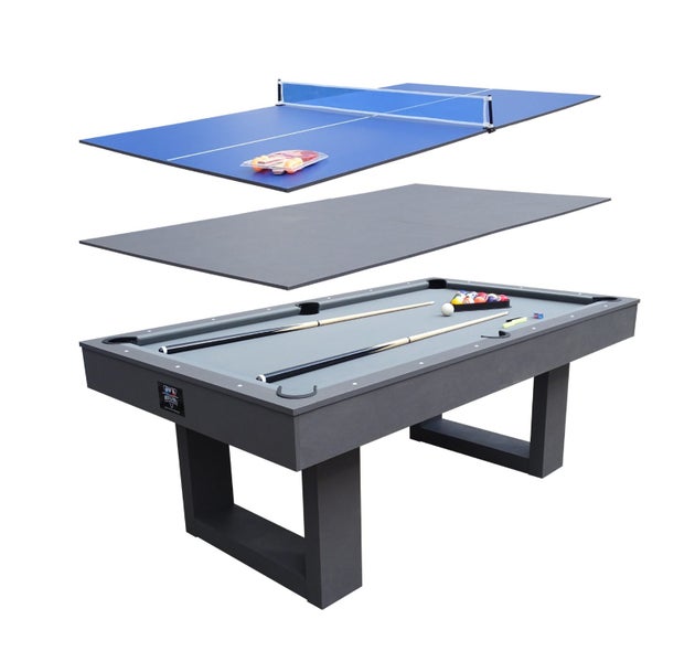 Assembled 7Ft Multi Function 3 in 1 Pool Table, Hockey, Table Tennis Table Gray63853486787586110