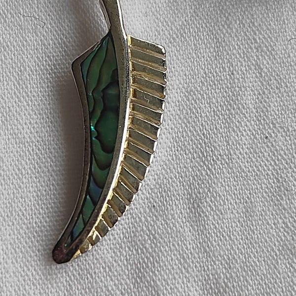 Sterling Silver Paua Silver Fern Earrings & Necklace Set Carousel 2