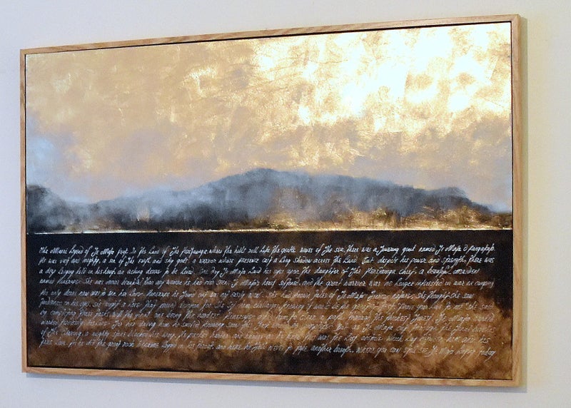 THE MAORI LEGEND OF TE MATA PEAK - GOLD LEAF - FLOATING FRAME - LARGE Carousel 2