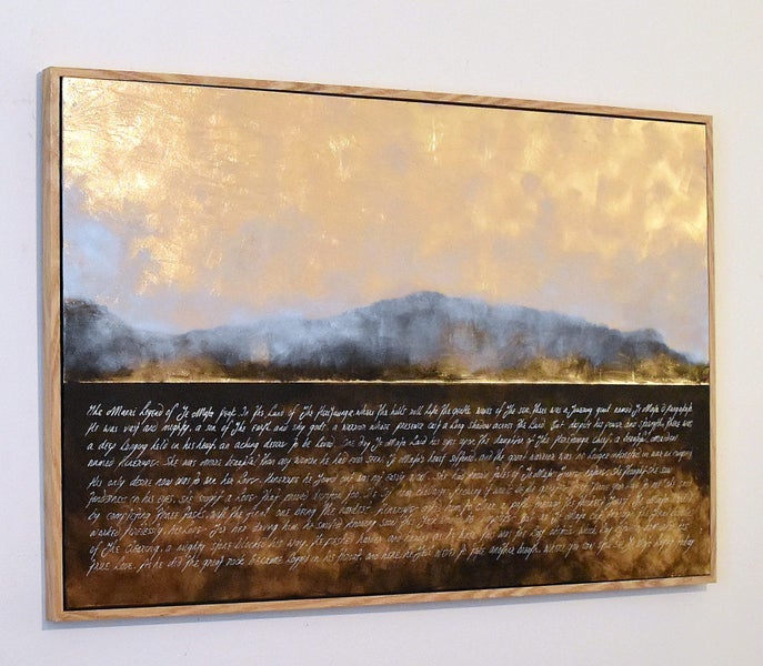 THE MAORI LEGEND OF TE MATA PEAK - GOLD LEAF - FLOATING FRAME - LARGE Carousel 11