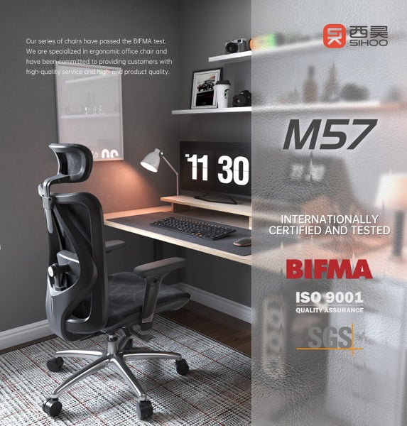 Sihoo M57 Ergonomic Office Chair (Light Gray) Carousel 2