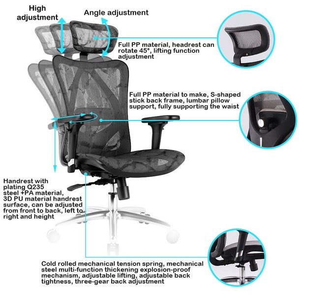 Sihoo M57 Ergonomic Office Chair (Light Gray) Carousel 20