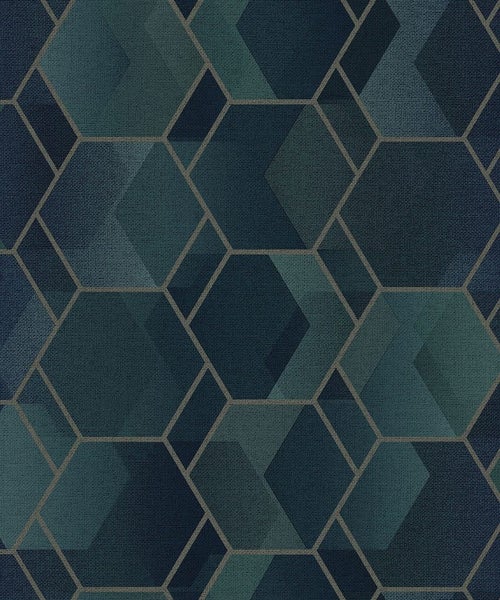 Wallpaper. CASSIUS - Teal/Silver. #91281 Lot B. PTW. Carousel 1