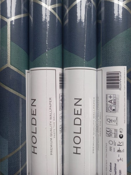 Wallpaper. CASSIUS - Teal/Silver. #91281 Lot B. PTW. Carousel 2