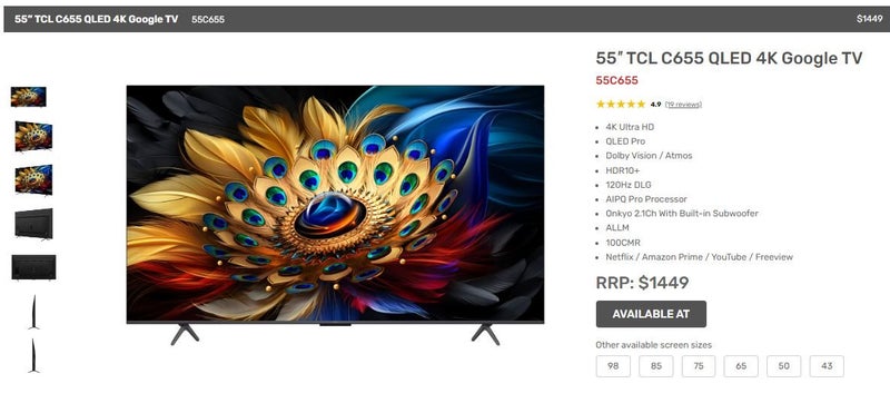 TCL Smart TV 55 inch QLED 4K Google - Smart TV - 55C65564502850873730111