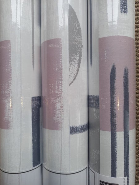Wallpaper. Nordic Geo - Pink. #91332 Lot A. 3 roll bundle. PTW. Carousel 5