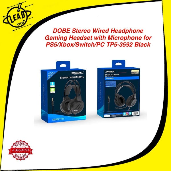 DOBE Stereo Wired Headset Gaming Headset with Microphone for PS5/Xbox/Switch/PC Carousel 1