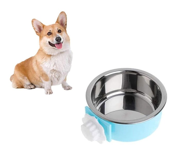 Stainless Steel Pet Cage Hanging Bowl Food Water Feeder Carousel 1