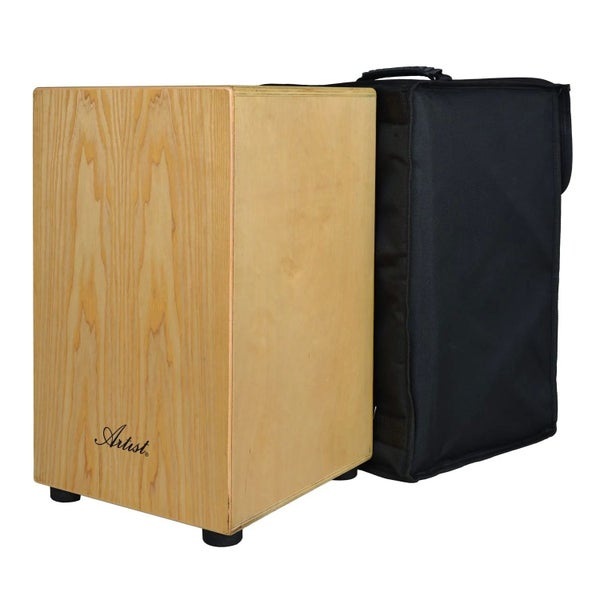 Artist ACJ48R Cajon 48cm Wooden Rhythm Box Snare wire - Raw Carousel 9