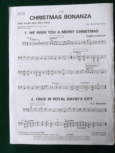 Cello & Bass Music - Christmas Bonanza Carousel 1