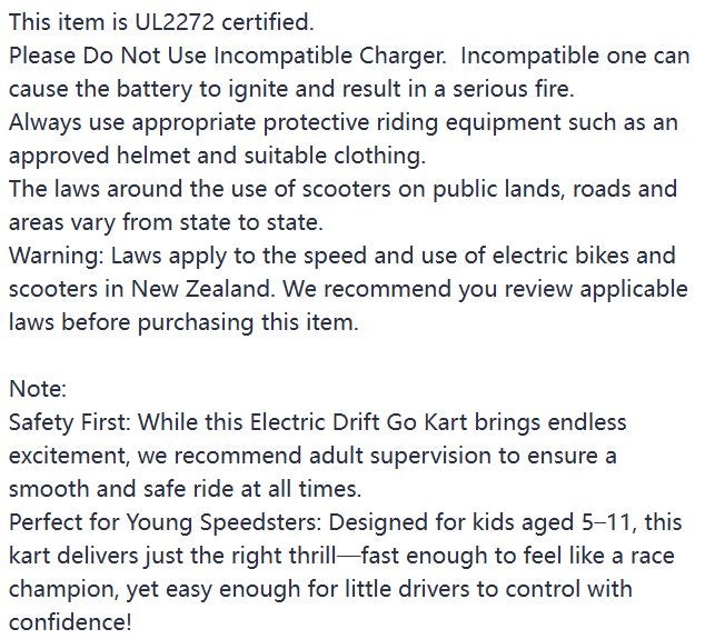 2025 New 3-Wheel Electric Drift Go Kart For Kids Ride On Trike w/ Bluetooth Carousel 13