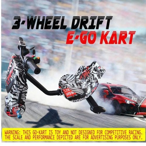 Three-wheeled Electric Drift Car Go Kart for Kids Ride On Trike 350W w/Bluetooth Carousel 1