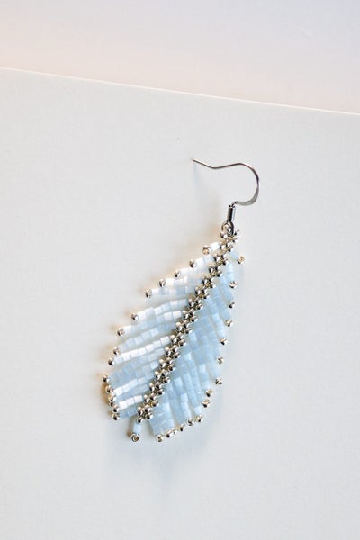 Handmade Beaded Feather Earrings for Women Carousel 3