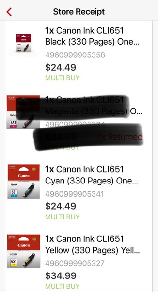 3 x Canon 651 Cartridges Carousel 3