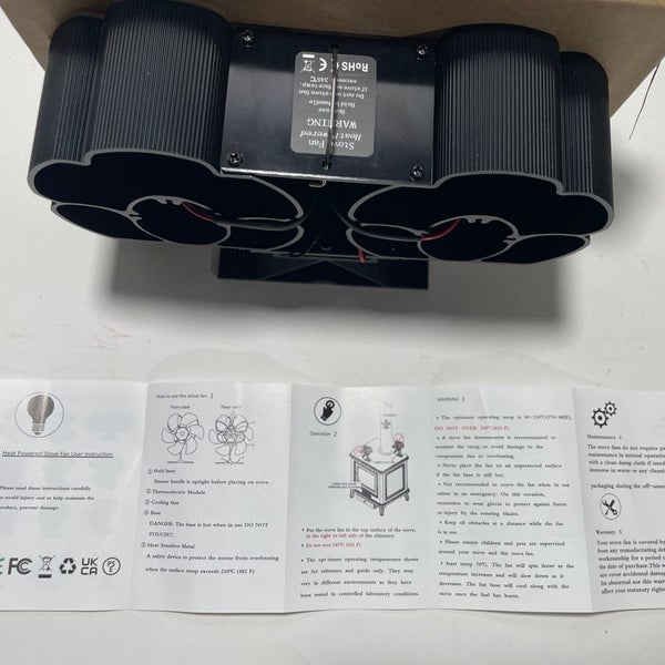 New Double Stove Fan Thermal Powered Dual Silent Motors 12 Blade Wood Stove Fan Carousel 12