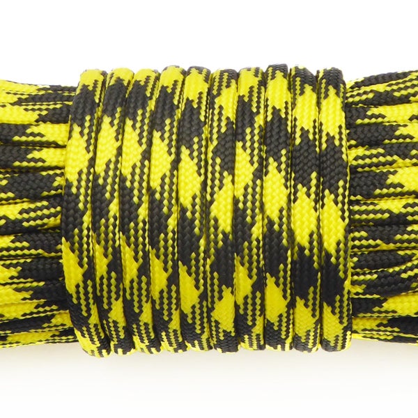 Paracord Rope 15m/50ft Yellow & Black Carousel 1