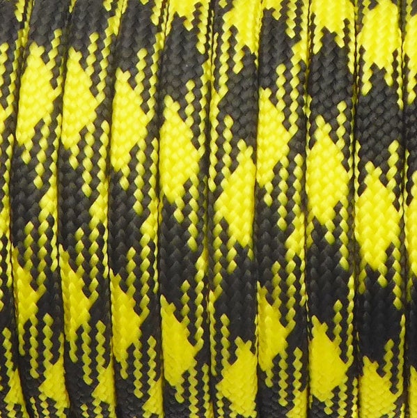 Paracord Rope 15m/50ft Yellow & Black Carousel 2