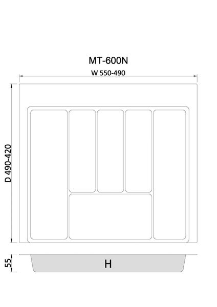 Cutlery Tray 600mm Carousel 2