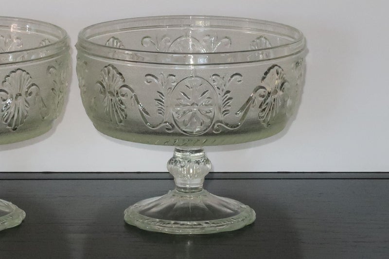 ***GORGEOUS VINTAGE DEPRESSON GLASS FOOTED MATCHNG BOWLS*** Carousel 2