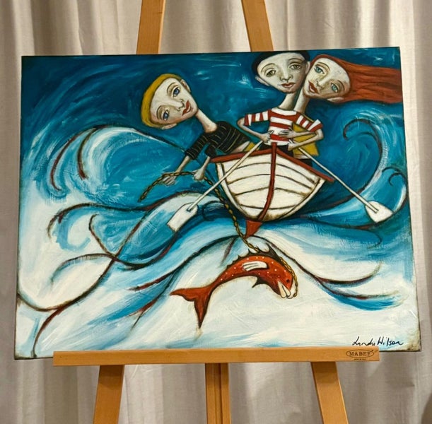 Lyndy Wilson ''The One That Got Away'' Acrylic on Canvas in good condition Carousel 1