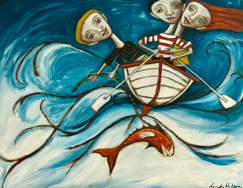 Lyndy Wilson ''The One That Got Away'' Acrylic on Canvas in good condition Carousel 2