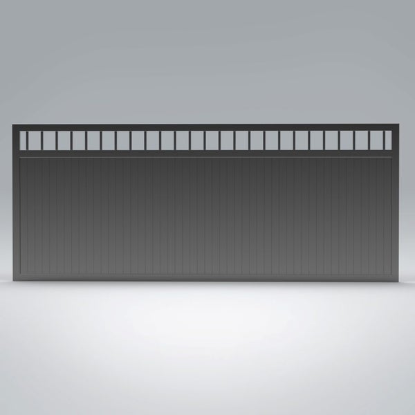 Customisable Aluminium Driveway Gate (Window Top Solid Pattern) Carousel 1