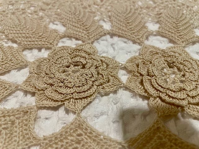 A perfect hand crocheted Doily with raised flowers Carousel 3