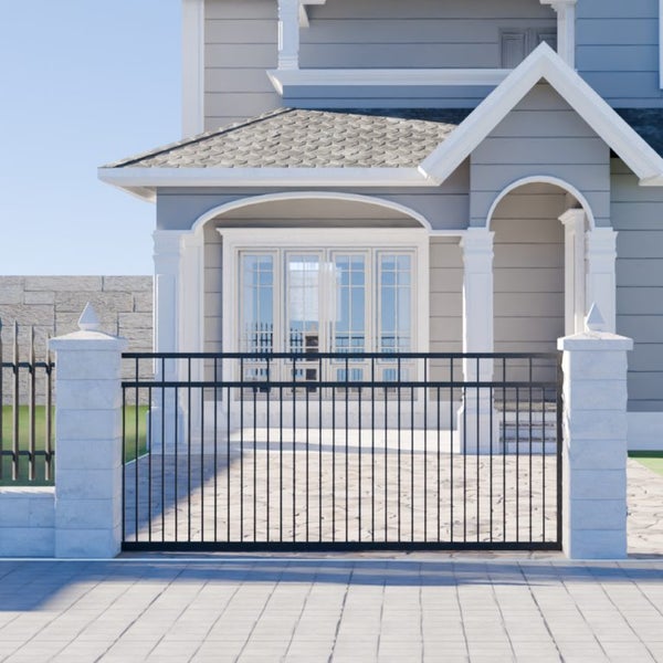 Customisable Aluminium Driveway Gate (Classic Square Tube Pattern) Carousel 2