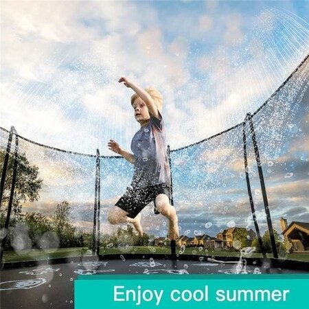 15M Trampoline Sprinkler, Summer Fun Outdoor Backyard Water Play Cool Down Water Carousel 2