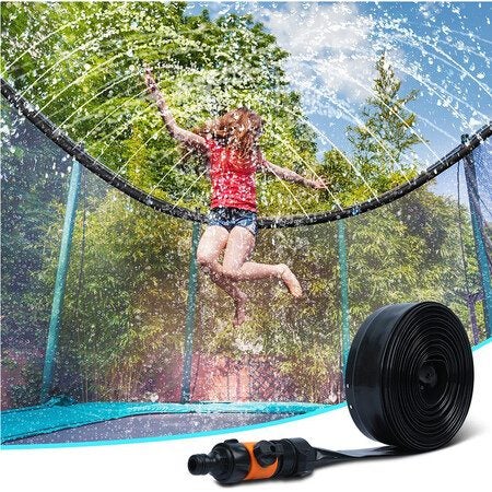 15M Trampoline Sprinkler, Summer Fun Outdoor Backyard Water Play Cool Down Water Carousel 7