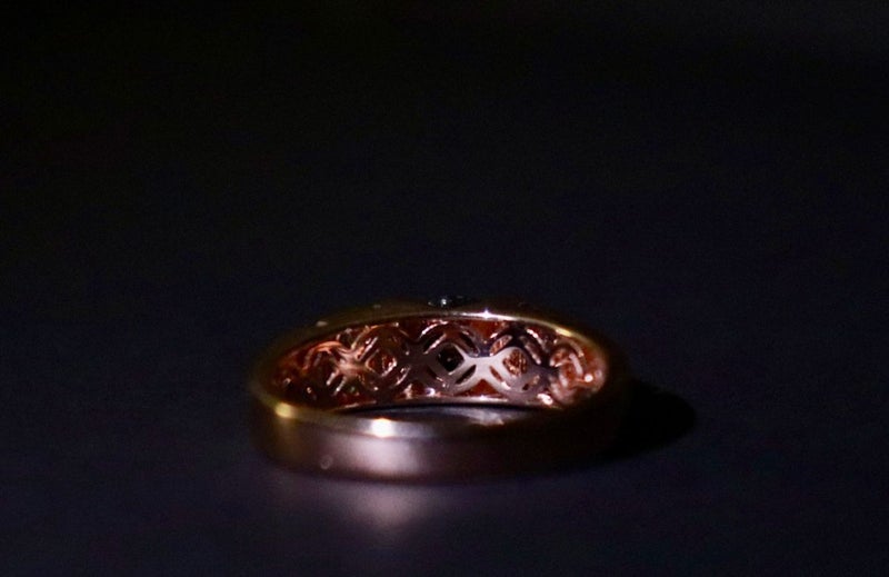 14ct Rose Gold Black and White Ladies Diamond Ring Carousel 3