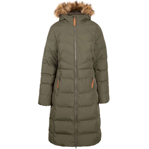 Trespass Womens Audrey Padded Faux Fur Hooded Jacket - Dark Vine - XXL Carousel 1
