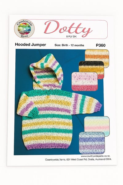 Countrywide Yarns Dotty 8ply Hooded Jumper Pattern Carousel 1