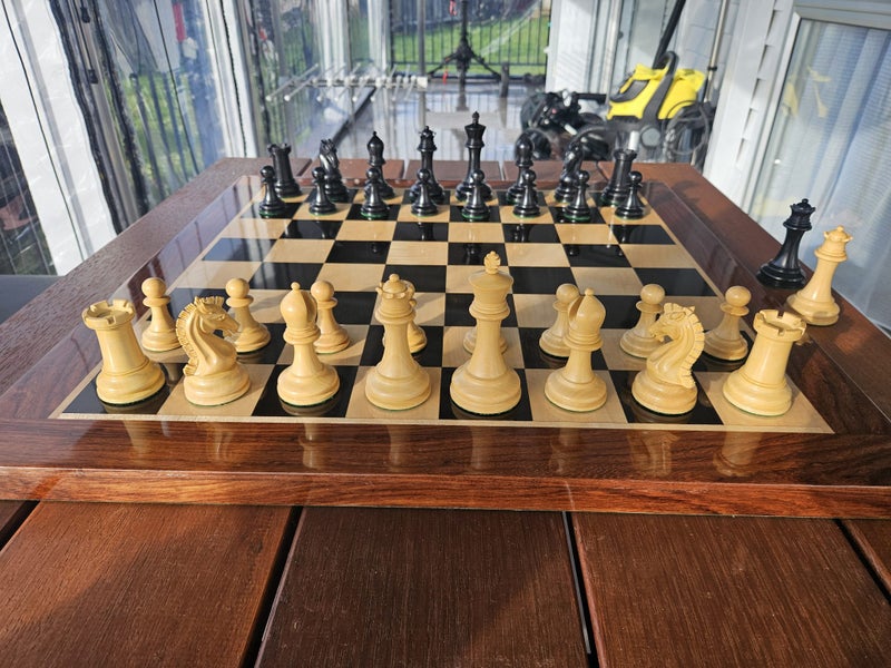 2017 Sinquefield Cup Chess Pieces + Coffer – Genuine Ebony & Boxwood, 3.75" King63851821925379110