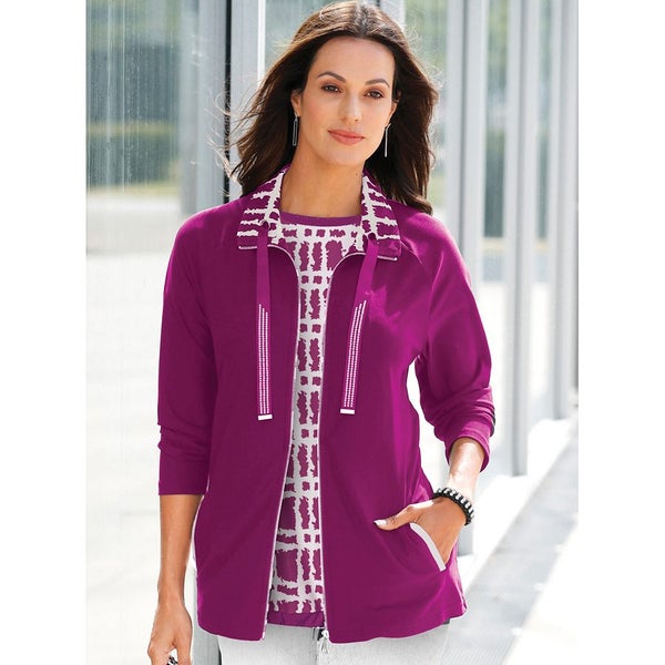 Gorgeous Matching Set - Tee + Jacket - Size 18 - Magenta64176961748609110