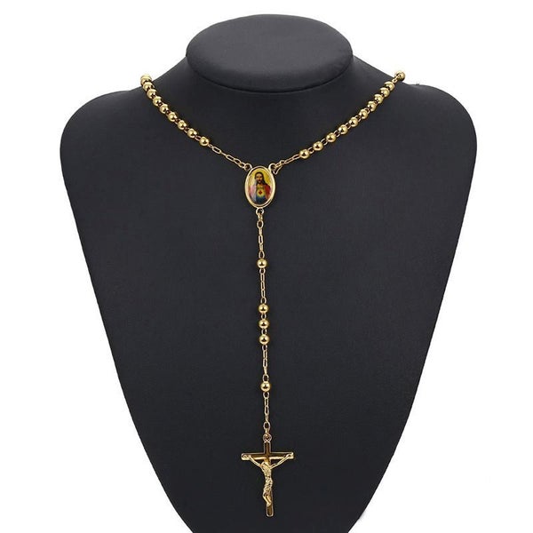 Gorgeous 18k Golden Rosary Necklace Carousel 2
