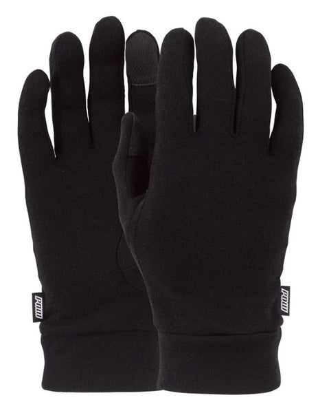 Pow Merino Kids Glove Liner - Black 10yrs Carousel 1