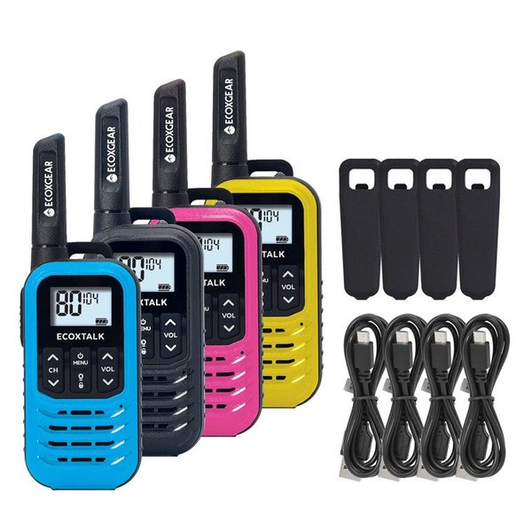 ECOXGEAR ECOXTALK EXG50-4PK UHF 0.5Watt CB Handheld 2-Way Radio walkie talkie Carousel 2