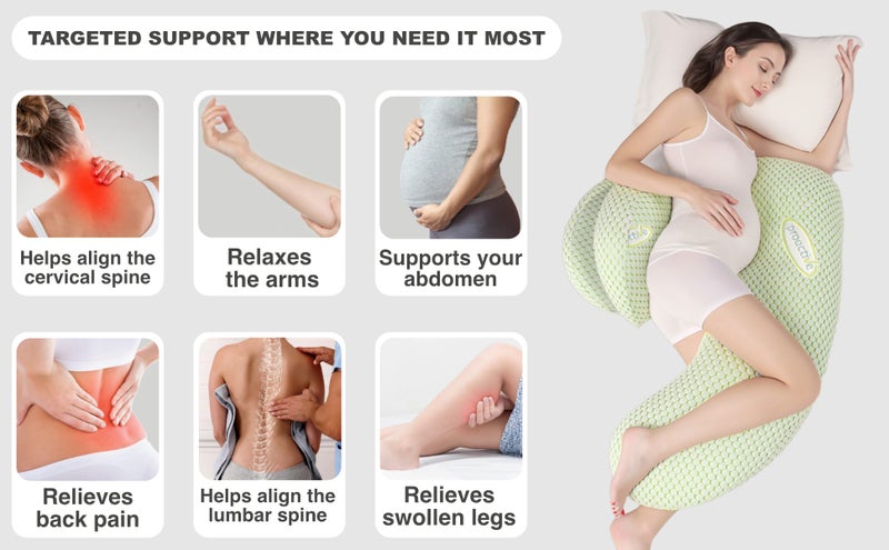 Pregnancy Pillow for Women Full Body Maternity Pillow for Back Hip Support Carousel 1