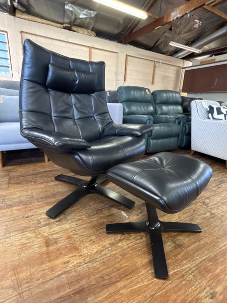 Re-Vive Quilted King Armchair with Footrest - Leather Carousel 1