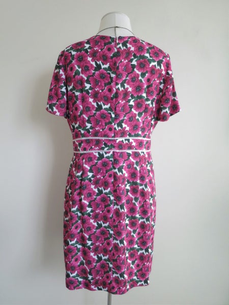 HOBBS LONDON (UK) *Designer Livia Lace Ladder-Inset Floral Print Dress* 12/14 Carousel 6