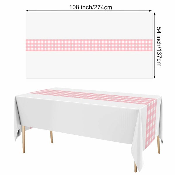 PE Tablecloth 10 Pack 137x274cm Disposable Leakproof Kitchen Table Cloth Carousel 2