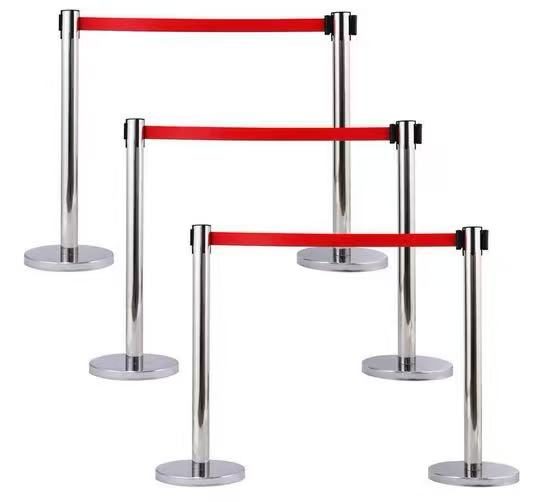 Crowd Control Queue Barrier Fence/ SET 1 pair/ Adjustable/ Silver/ Isolation/NEW Carousel 11
