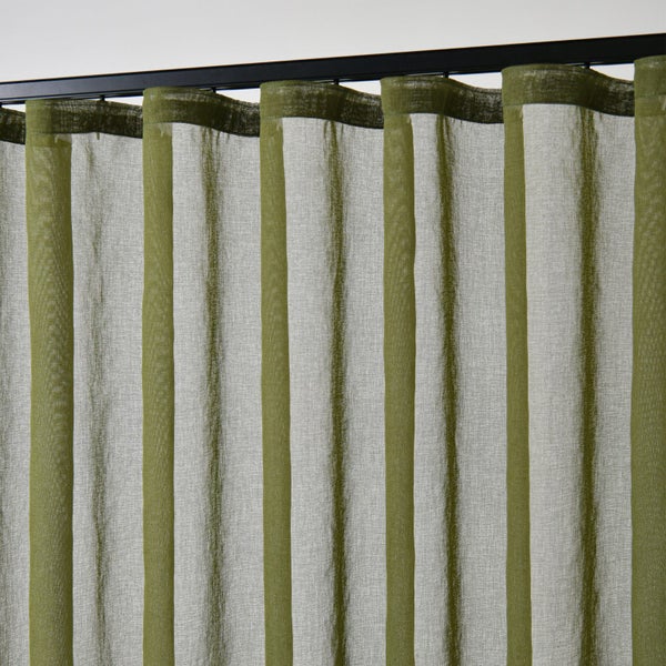 Cadence & Co. Kirra Sheer S-Fold Curtain 260x280cm - Fits 140cm Track Olive Carousel 2