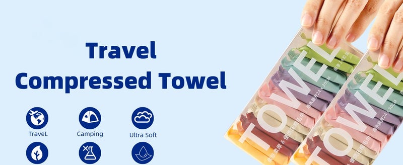 Disposable Compressed Towels Tablets 56Pcs Travel Wash Cloth Carousel 2