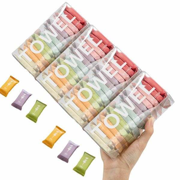 Disposable Compressed Towels Tablets 56Pcs Travel Wash Cloth Carousel 1
