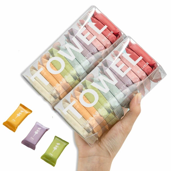 28PCS Disposable Compressed Towels Tablets Travel Wash Cloth Carousel 1